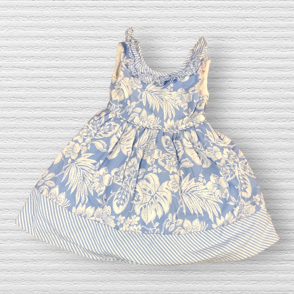 Savannah Girls Blue Floral Party Dress